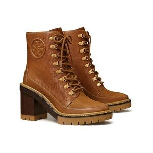 Tory Burch Tan Lace Up Boots
